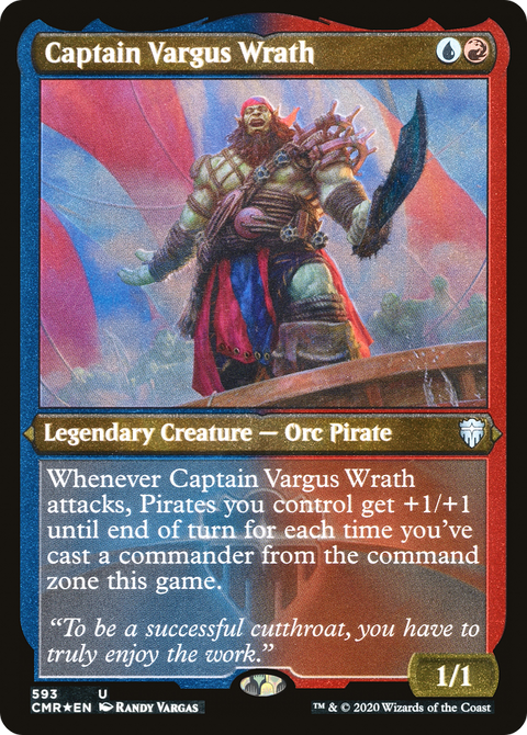 Captain Vargus Wrath (Foil Etched) (CMR-593) - Commander Legends Etched Foil