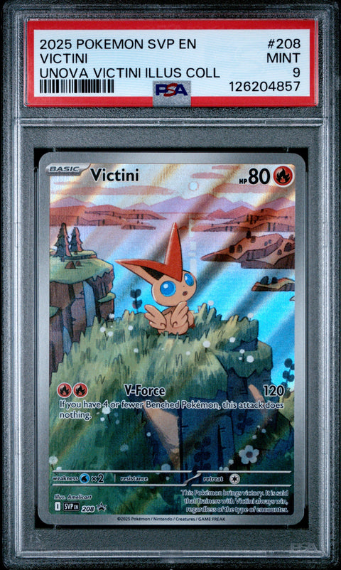 2025 POKEMON SVP EN-SV BLACK STAR PROMO #208 VICTINI UNOVA VICTINI ILLUS COLL PSA 9