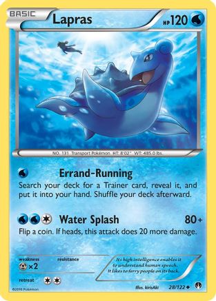 Lapras 028/122  - Reverse Holofoil XY  BREAKpoint - Uncommon
