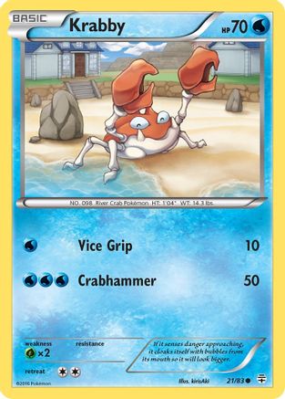 Krabby 021  - Reverse Holofoil Generations - Common