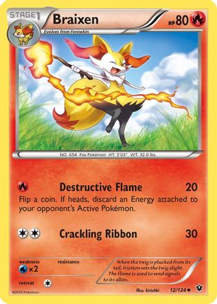 Braixen 012/124  XY  Fates Collide - Uncommon