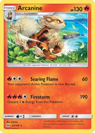 Arcanine 022/149  - Holofoil SM Base Set - Holo Rare
