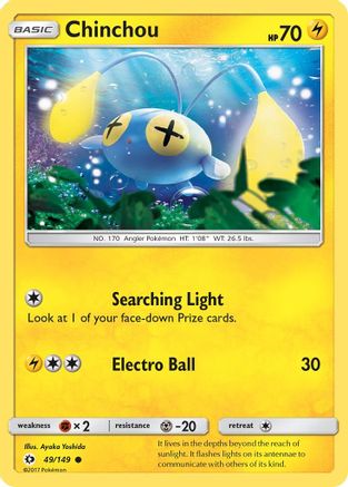 Chinchou 049/149  - Reverse Holofoil SM Base Set - Common