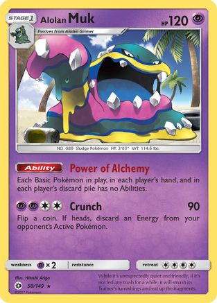 Alolan Muk 058/149  - Holofoil SM Base Set - Holo Rare