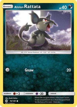Alolan Rattata 076/149  - Reverse Holofoil SM Base Set - Common