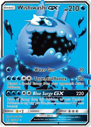 Wishiwashi GX (Full Art) 133  - Holofoil SM  Guardians Rising - Ultra Rare
