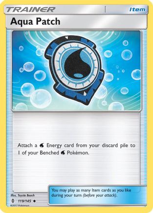 Aqua Patch 119/145  - Reverse Holofoil SM  Guardians Rising - Uncommon