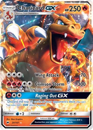 Charizard GX 020/147  - Holofoil SM  Burning Shadows - Ultra Rare
