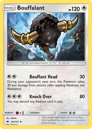 Bouffalant 108/147  SM  Burning Shadows - Uncommon