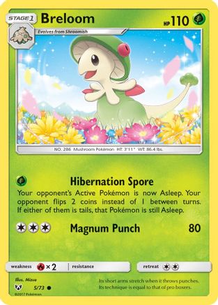 Breloom 005/73  - Reverse Holofoil Shining Legends - Common