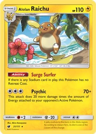 Alolan Raichu 031/111  Deck Exclusives - Rare