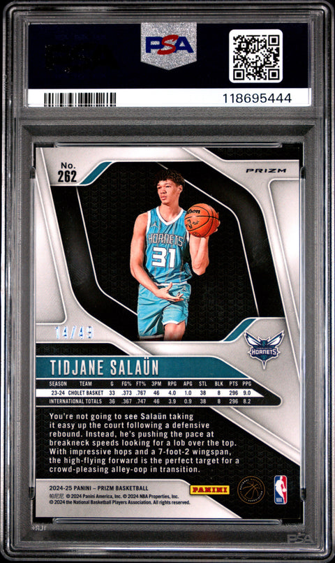 2024 PANINI PRIZM #262 TIDJANE SALAUN ORANGE PRIZM PSA 9