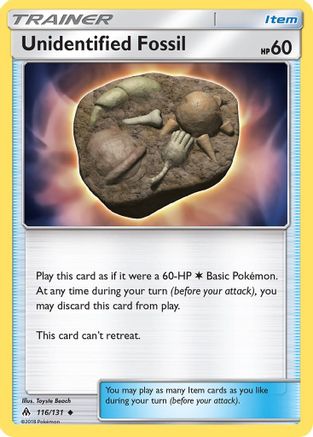 Unidentified Fossil 116  - Reverse Holofoil SM  Forbidden Light - Uncommon