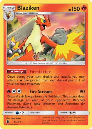Blaziken 006/70  - Holofoil Dragon Majesty - Holo Rare