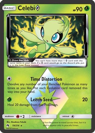 Celebi Prism Star 019/214  - Holofoil SM  Lost Thunder - Prism Rare
