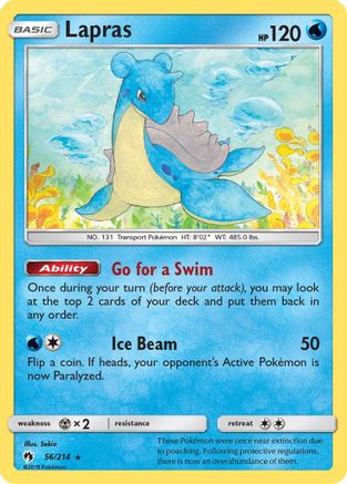 Lapras 056/214  - Reverse Holofoil SM  Lost Thunder - Rare