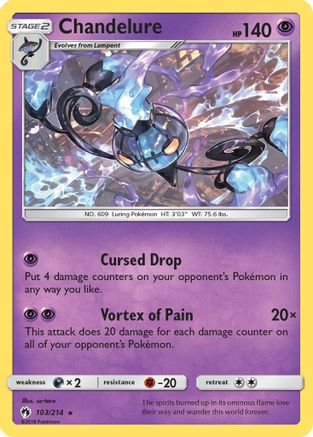 Chandelure 103/214  - Reverse Holofoil SM  Lost Thunder - Holo Rare