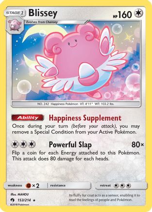 Blissey 153/214  - Reverse Holofoil SM  Lost Thunder - Holo Rare