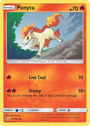 Ponyta 017/181  - Reverse Holofoil SM  Team Up - Common
