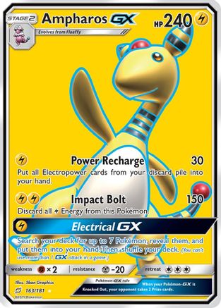 Ampharos GX (Full Art) 163  - Holofoil SM  Team Up - Ultra Rare