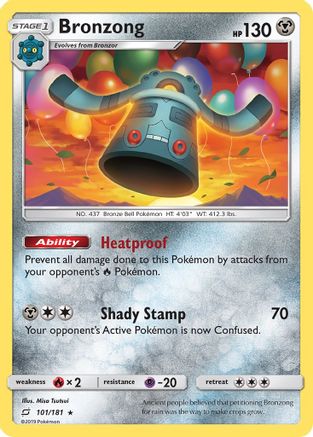 Bronzong 101  - Reverse Holofoil SM  Team Up - Rare