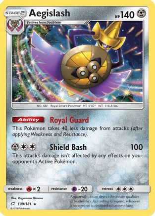 Aegislash 109  - Holofoil SM  Team Up - Holo Rare