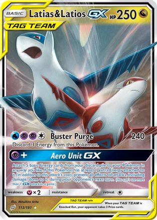 Latias & Latios GX 113/181  - Holofoil SM  Team Up - Ultra Rare