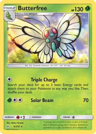 Butterfree 004/214  SM  Unbroken Bonds - Rare