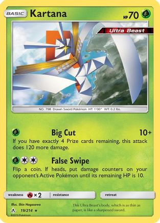 Kartana 019/214  - Holofoil SM  Unbroken Bonds - Holo Rare