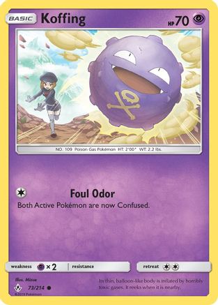 Koffing 073/214  - Reverse Holofoil SM  Unbroken Bonds - Common