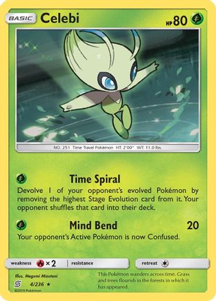 Celebi 004/236  - Reverse Holofoil SM  Unified Minds - Holo Rare