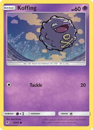 Koffing 028/68  - Reverse Holofoil Hidden Fates - Common