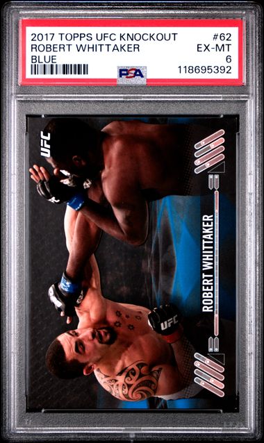 2017 TOPPS UFC KNOCKOUT #62 ROBERT WHITTAKER BLUE PSA 6