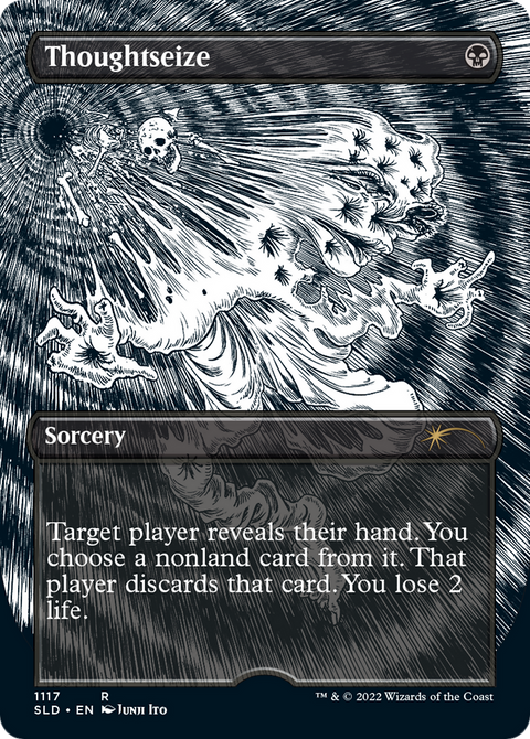 Thoughtseize (Borderless) (SLD-1117) - Secret Lair Drop (Borderless) Etched Foil