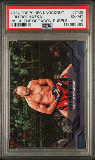 2024 TOPPS KNOCKOUT UFC INSIDE THE OCTAGON #ITO8 JIRI PROCHAZKA INSIDE THE OCTAGON-PURPLE PSA 6