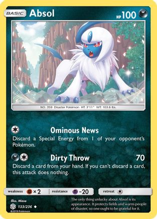 Absol 133/236  SM  Cosmic Eclipse - Uncommon