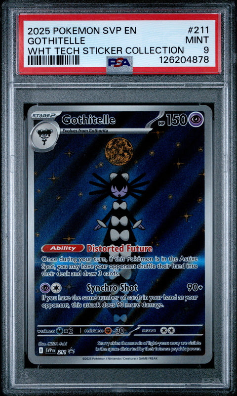 2025 POKEMON SVP EN-SV BLACK STAR PROMO #211 GOTHITELLE WHT TECH STICKER COLLECTION PSA 9