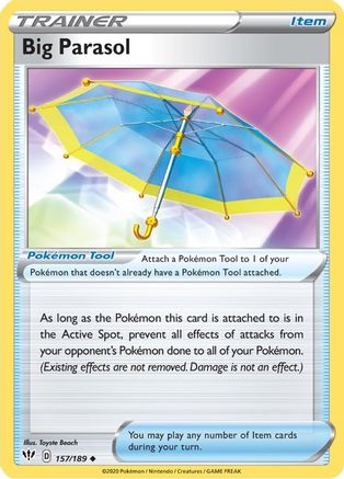 Big Parasol 157/189  - Reverse Holofoil SWSH03 Darkness Ablaze - Uncommon