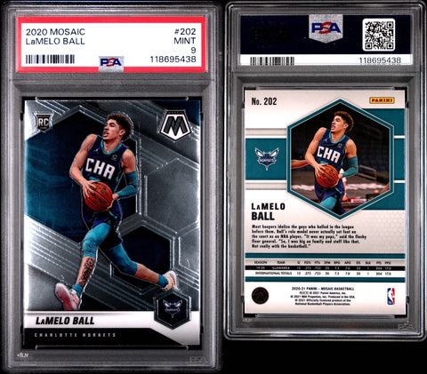 2020 PANINI MOSAIC #202 LAMELO BALL PSA 9