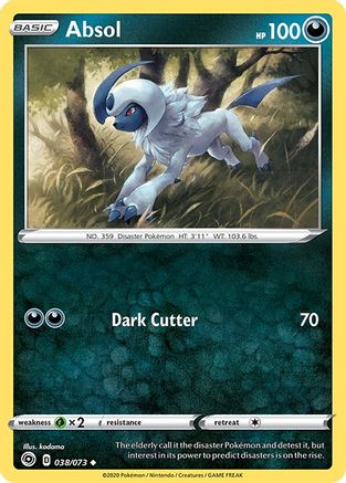 Absol 038/73  - Reverse Holofoil Champions Path - Uncommon