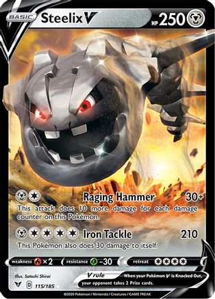 Steelix V 115/185  - Holofoil SWSH04 Vivid Voltage - Ultra Rare