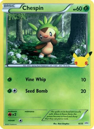 Chespin 006/25  - Holofoil McDonalds 25th Anniversary Promos - Promo