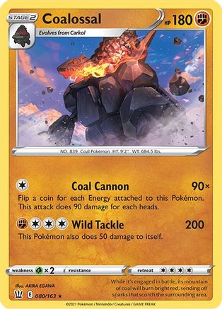 Coalossal 080/163  - Reverse Holofoil SWSH05 Battle Styles - Holo Rare