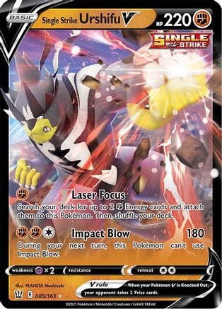 Single Strike Urshifu V 085/163  - Holofoil SWSH05 Battle Styles - Ultra Rare