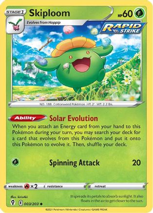 Skiploom 003/203  SWSH07 Evolving Skies - Uncommon