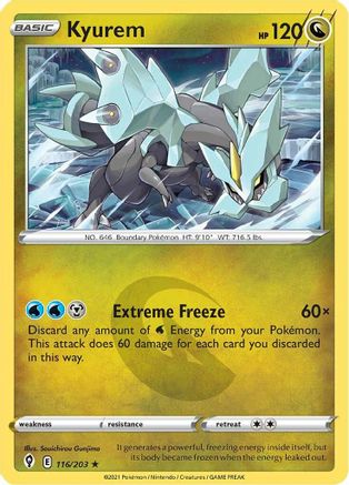 Kyurem 116/203  - Reverse Holofoil SWSH07 Evolving Skies - Holo Rare
