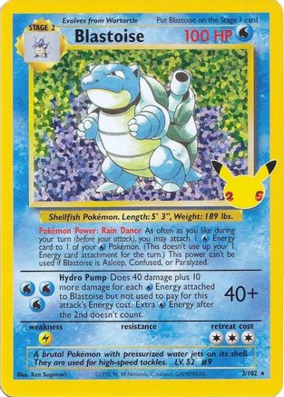 Blastoise 002/102  - Holofoil Celebrations Classic Collection - Classic Collection