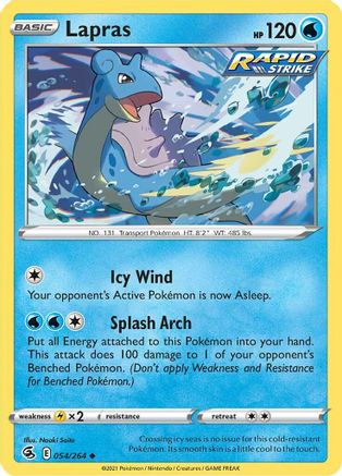 Lapras 054/264  SWSH08 Fusion Strike - Uncommon