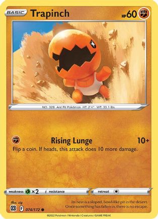 Trapinch 074/172  - Reverse Holofoil SWSH09 Brilliant Stars - Common
