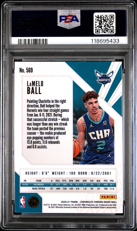 2020 PANINI CHRONICLES #569 LAMELO BALL PSA 7